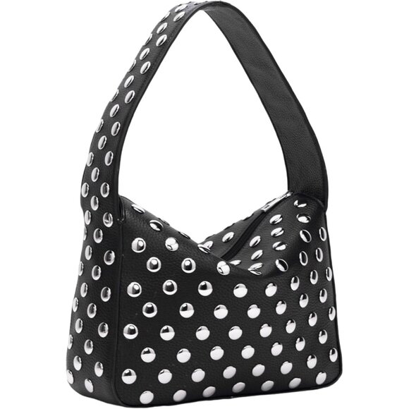 Handbags - Studded Purses Y2k Shoulder Bag 90s Punk Women Small Shouder Purse Vegan Leather